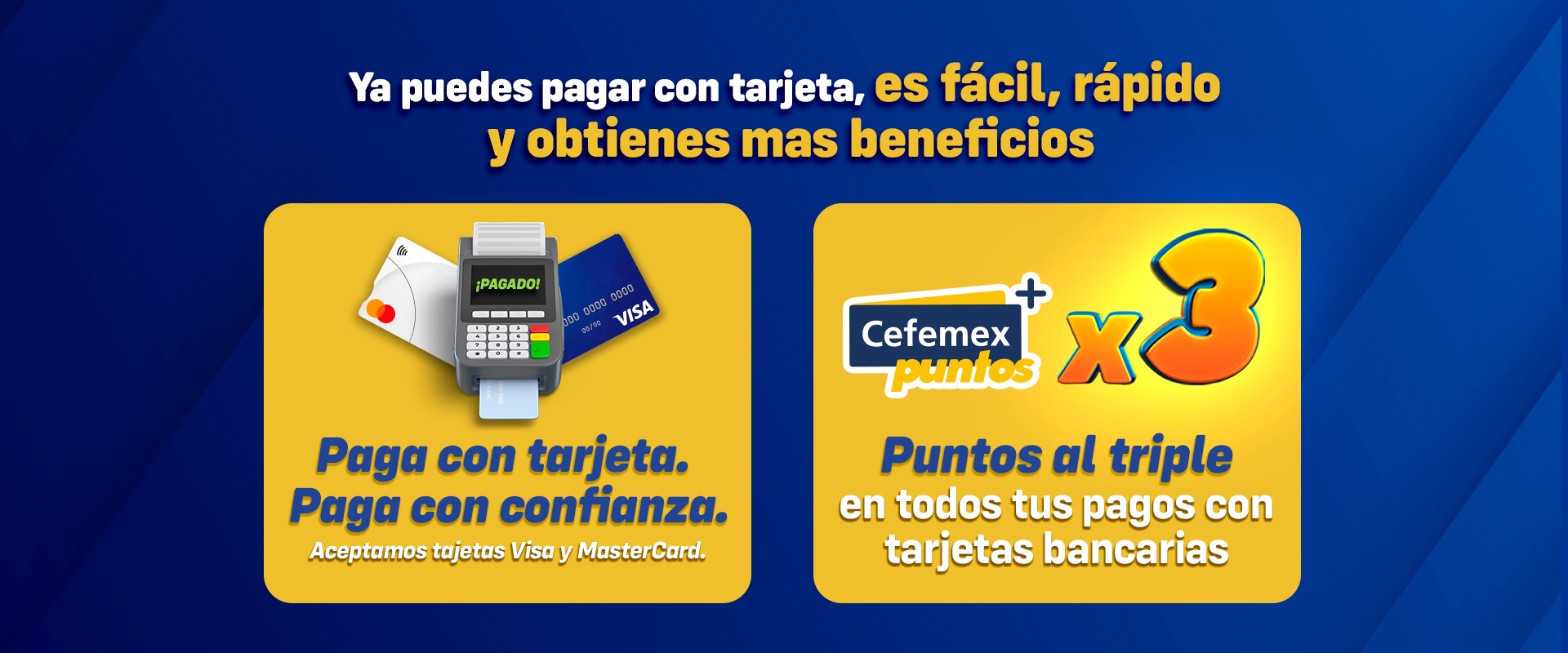 Banner pago con tarjeta triple puntos